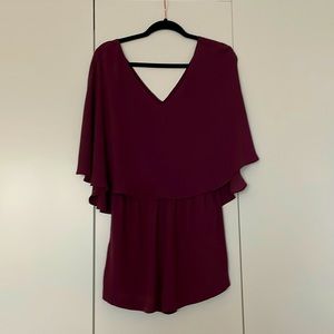 BCBGMAXAZRIA Burgundy Romper Size XS
